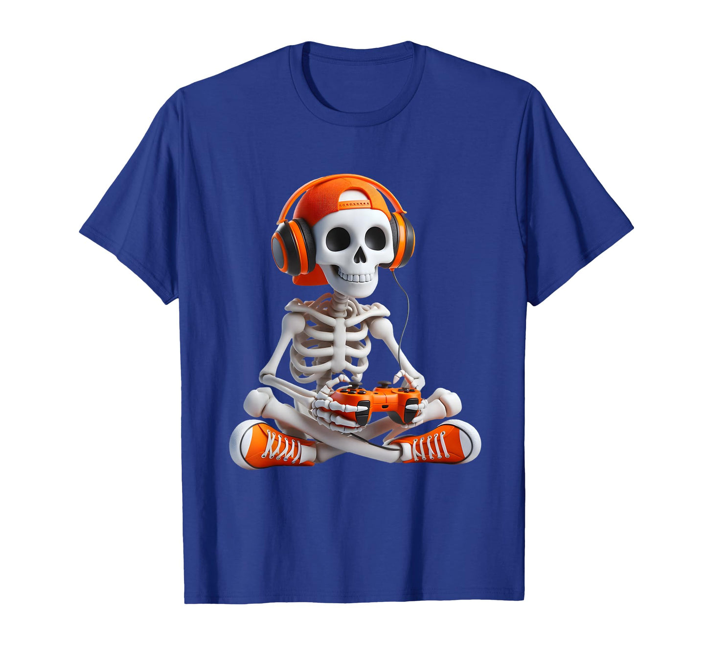 Gaming Skeleton Halloween Gamer Video Games Boys Men Kids T-Shirt
