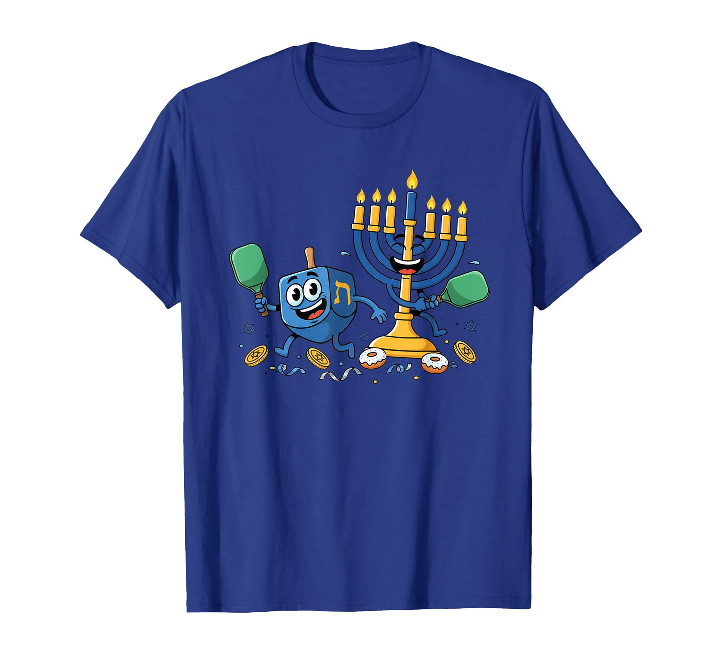 Funny Pickleball Dreidel Menorah Hanukkah Kids Womens Mens T-Shirt