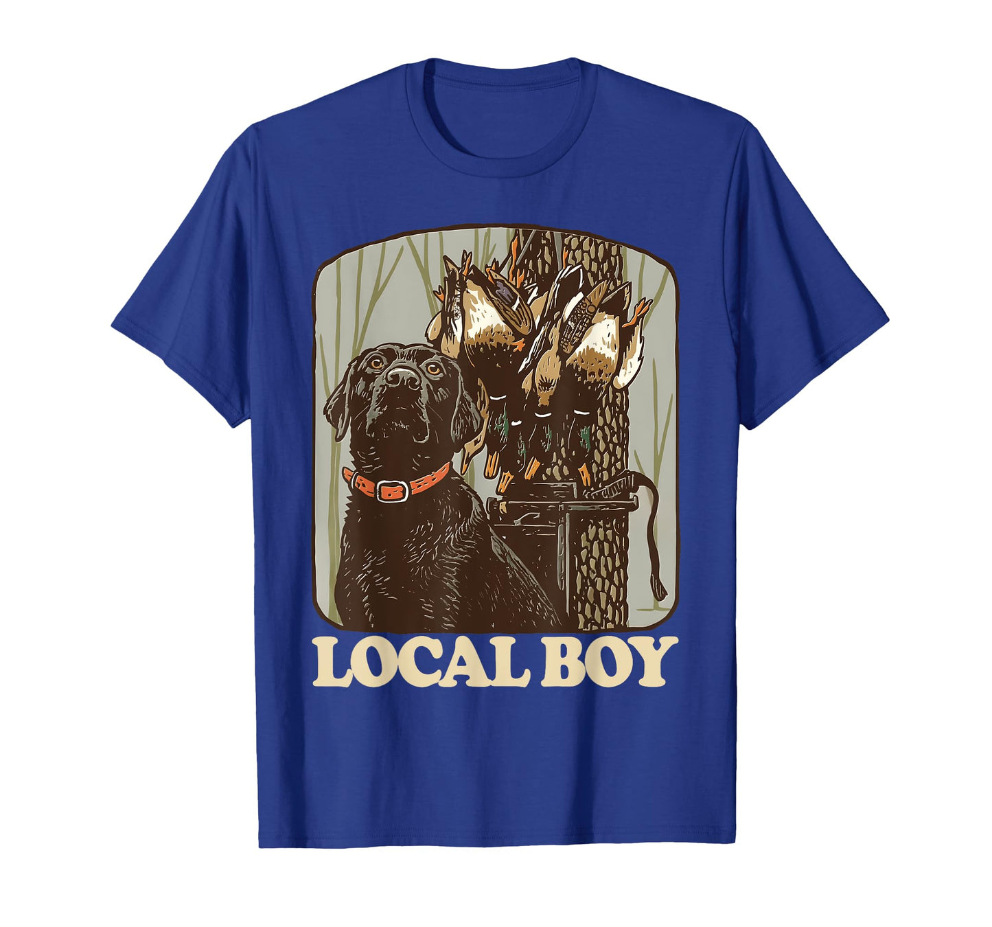 Southern Local Boy Duck Hunting Black Lab Camo Outdoor Men T-Shirt