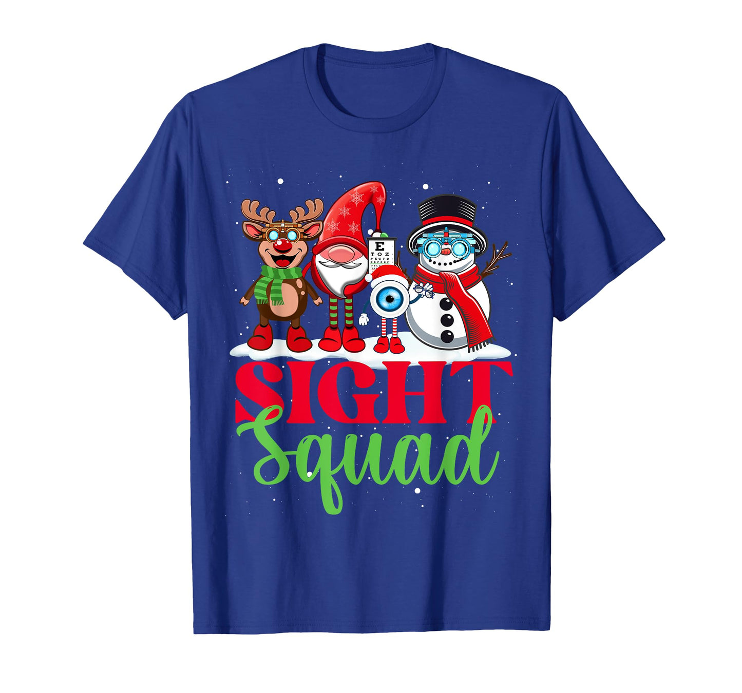 Sight Squad Reindeer Gnome Santa Funny Christmas Optometrist T-Shirt