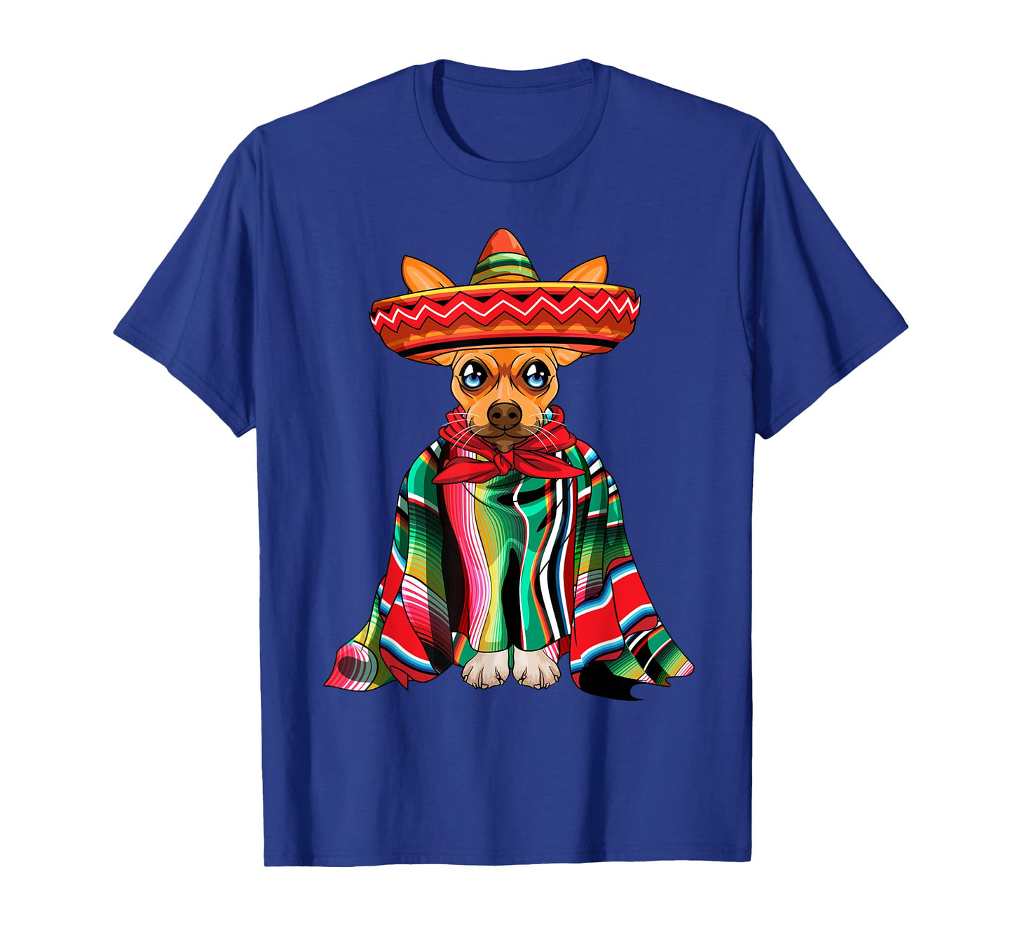 Cinco De Mayo Chihuahua Dog Wearing Poncho And Sombrero T-Shirt for Men Women Kids