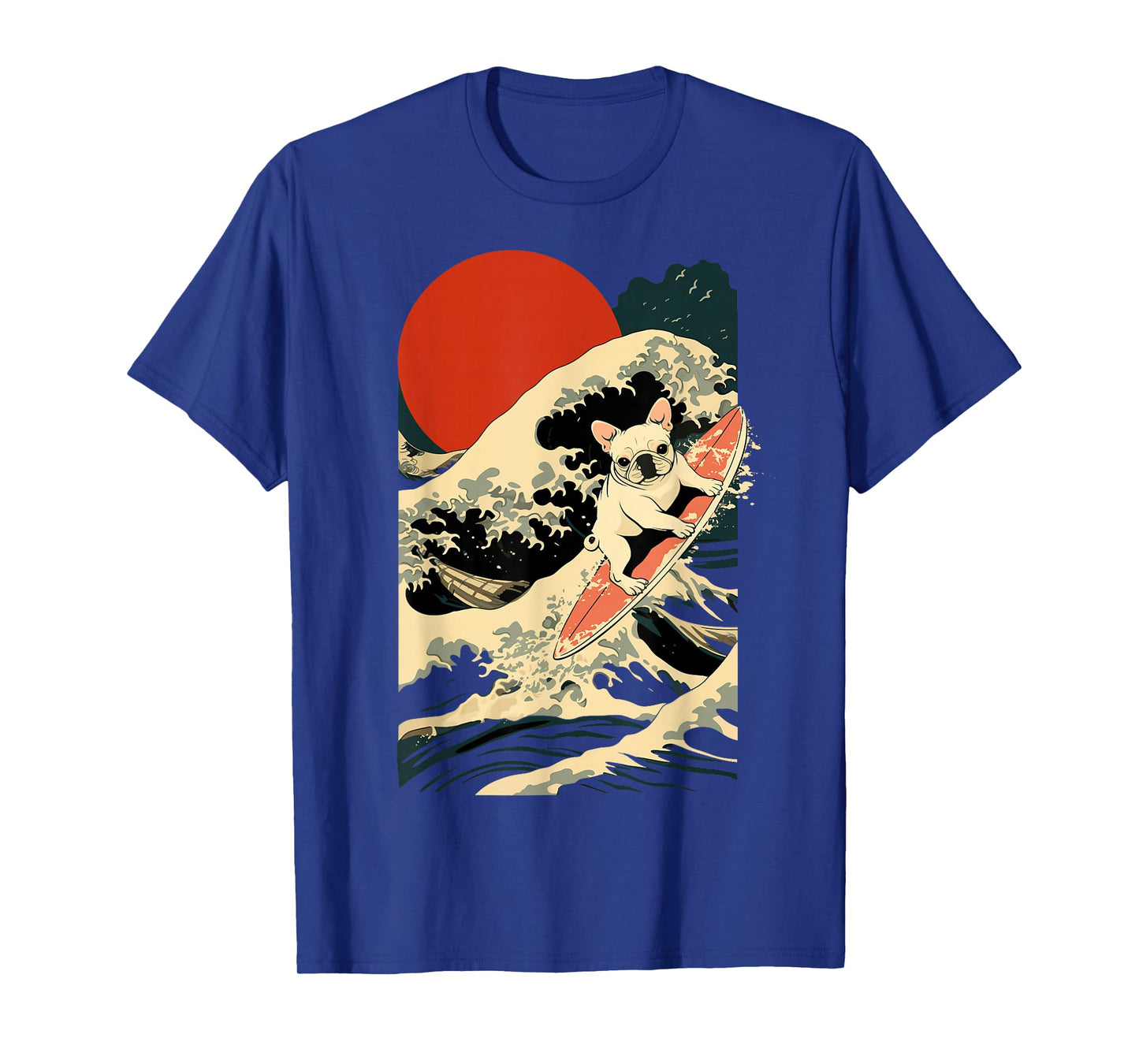 French Bulldog Surfing Japanese T-Shirt
