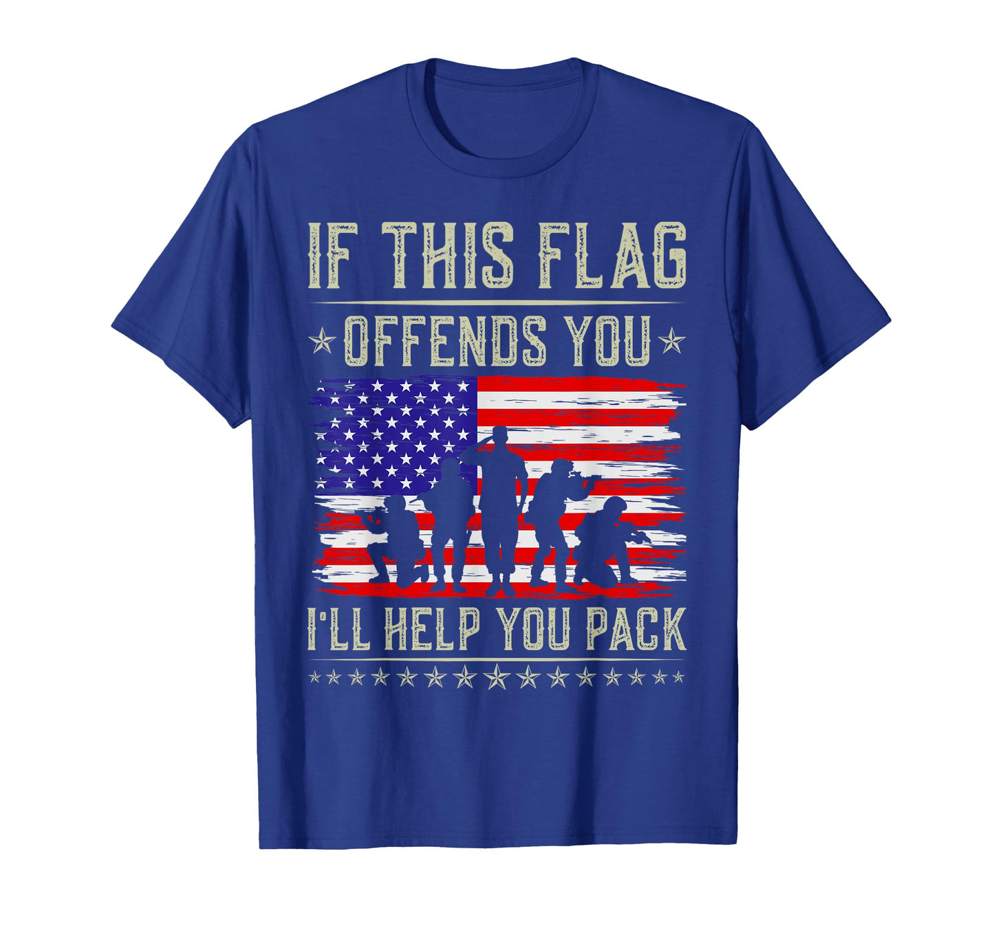 If This Flag Offends You I'll Help You US Flag Veterans Day T-Shirt