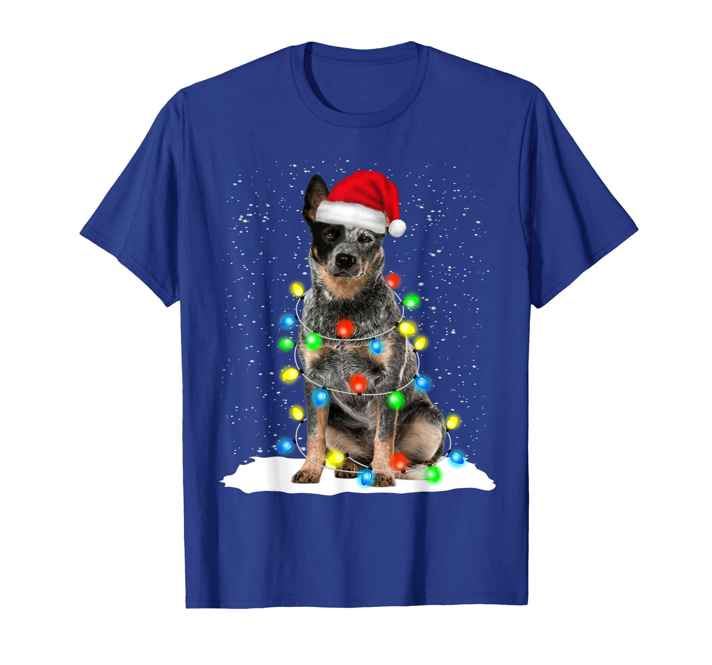 Blue Heeler Christmas Light Funny Gift For Dog Lover T-Shirt for Men Women