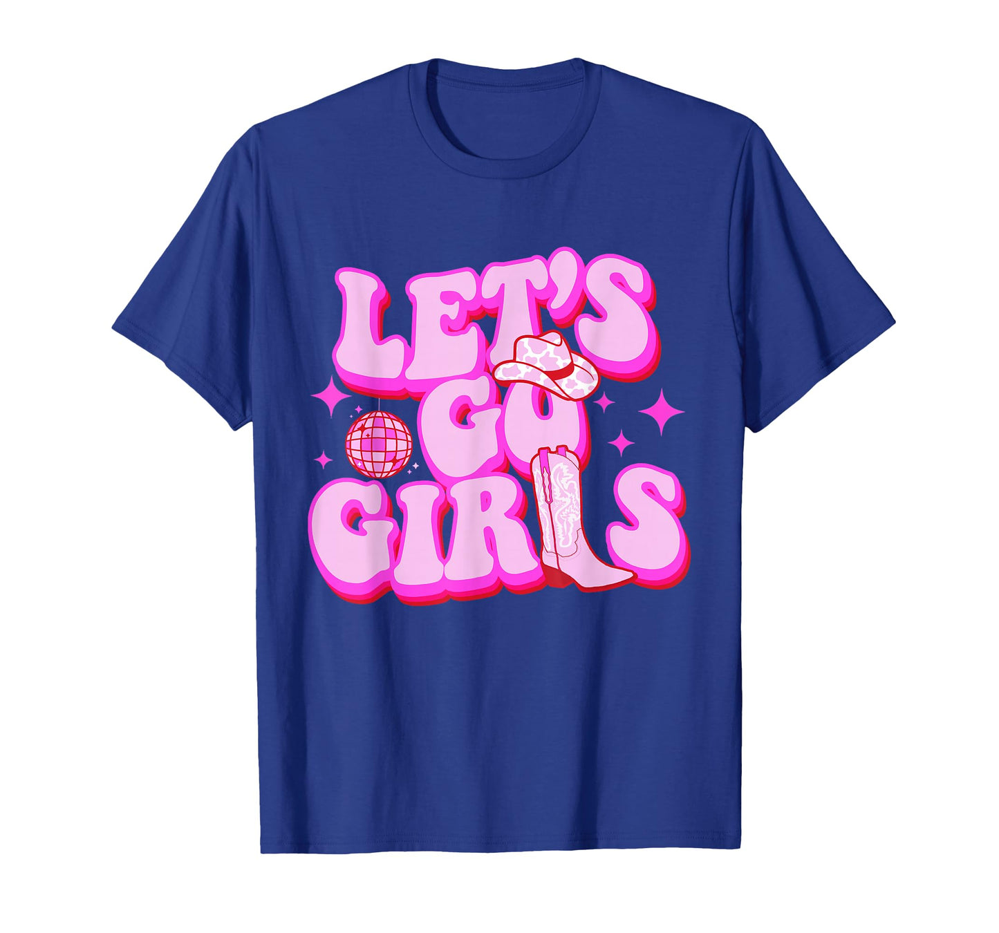 Let's Go Girls Cowgirls Leopard Hat Boots Western Country T-Shirt