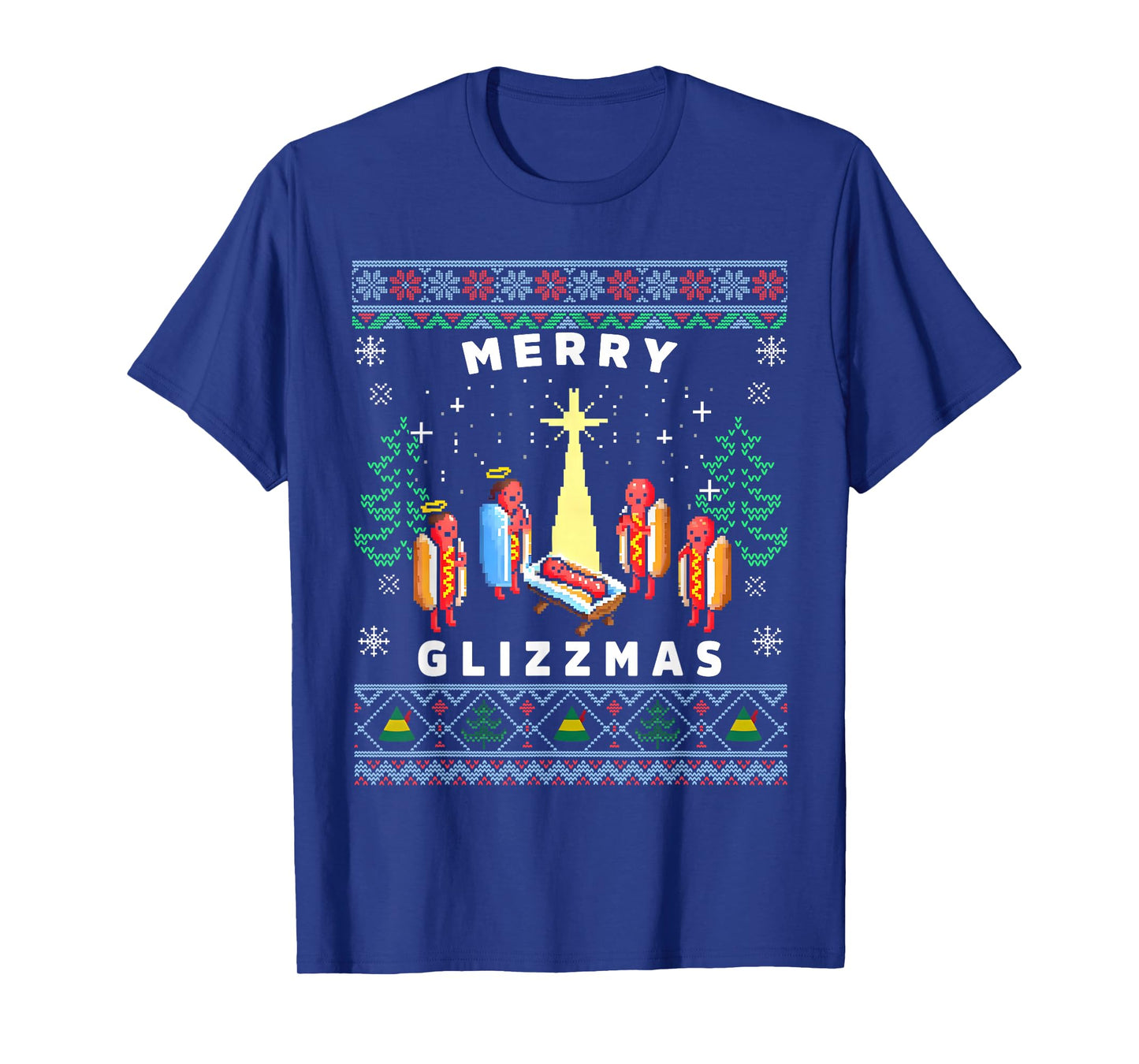 Merry Glizzmas Funny Ugly Christmas Sweater Glizzy Hotdog T-Shirt
