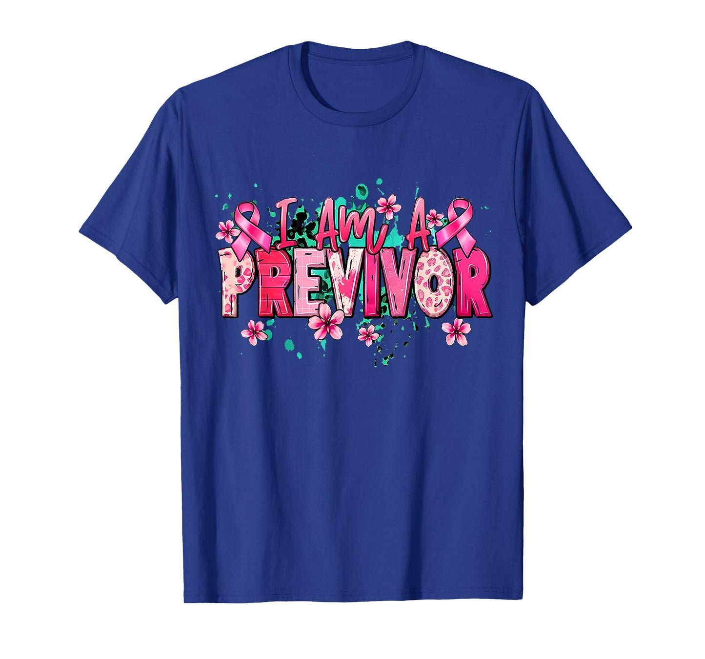 I Am A Previvor Pink Ribbon Breast Cancer Awareness Warrior T-Shirt