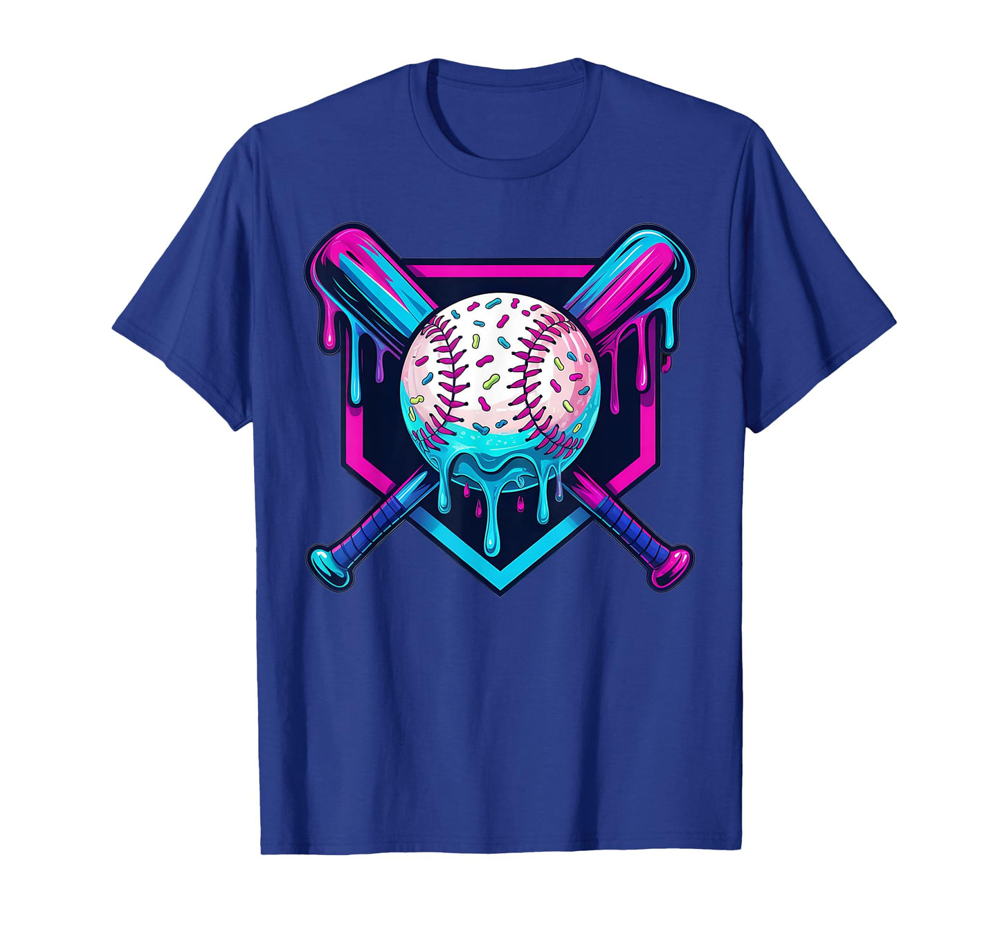 Baseball Drip For Boys Ice Cream Drip Youth Boys Baseball T-Shirt