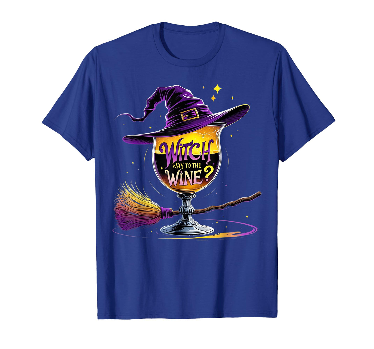 Witch Way To The Wine Funny Womens Wine Drinking Top T-Shirt