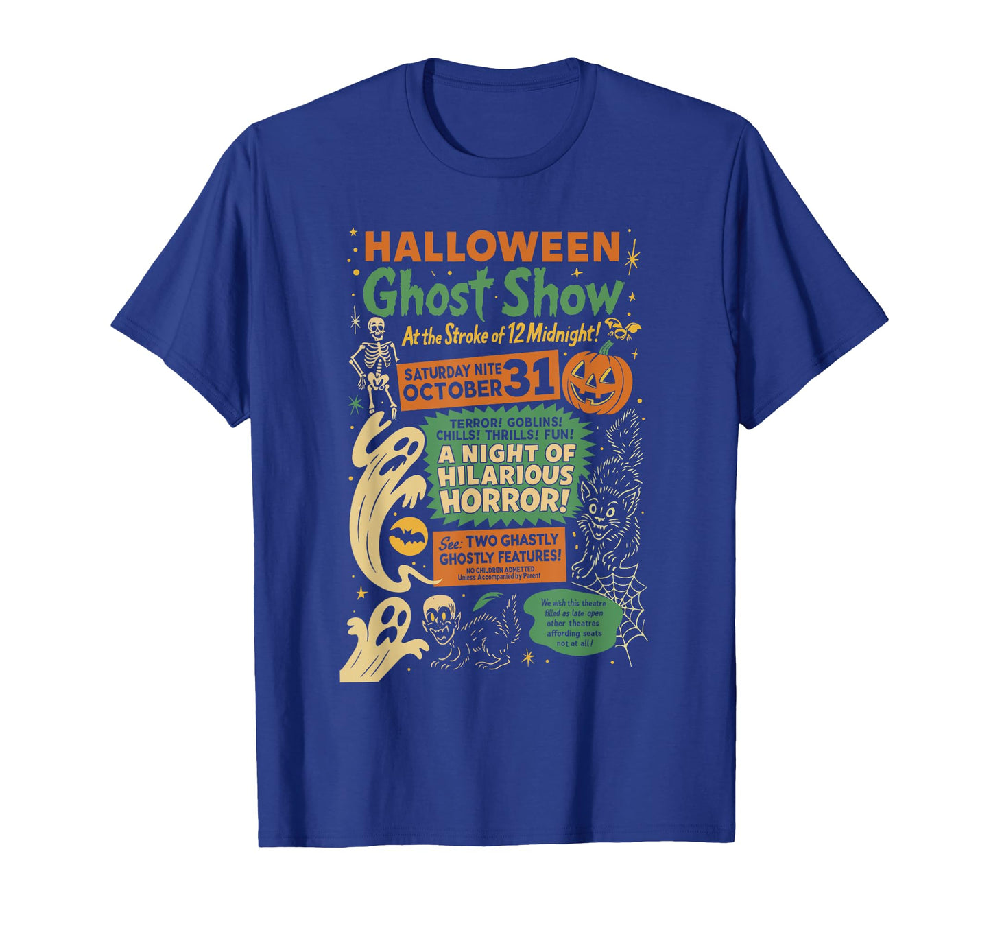 Punk Funny Horror Spooky Halloween Ghost Show Ghost Skeleton T-Shirt