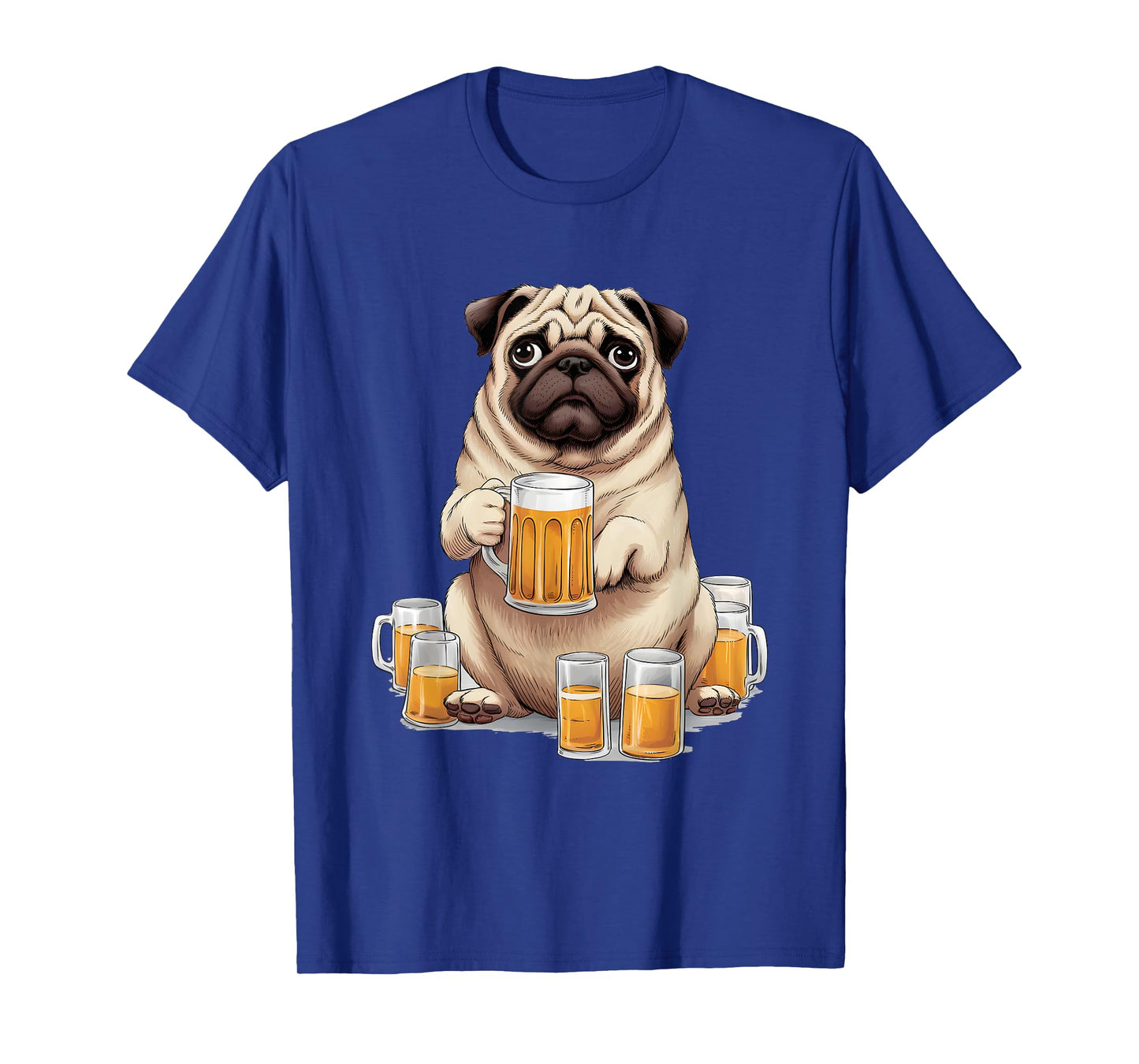 Pug Drinking Beer - Funny Beer Drinking Dog Lover Men Women T-Shirt