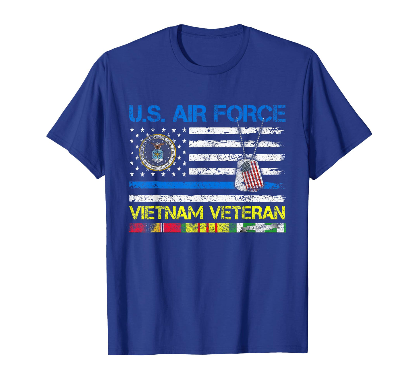 Men U.S Air Force Vietnam Veteran, USAF Veteran Flag Vintage T-Shirt