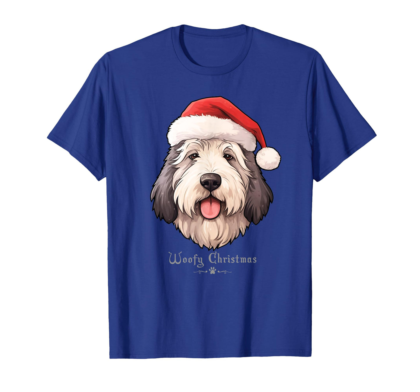 Old English Sheepdog Funny Woofy Christmas Simple Design T-Shirt