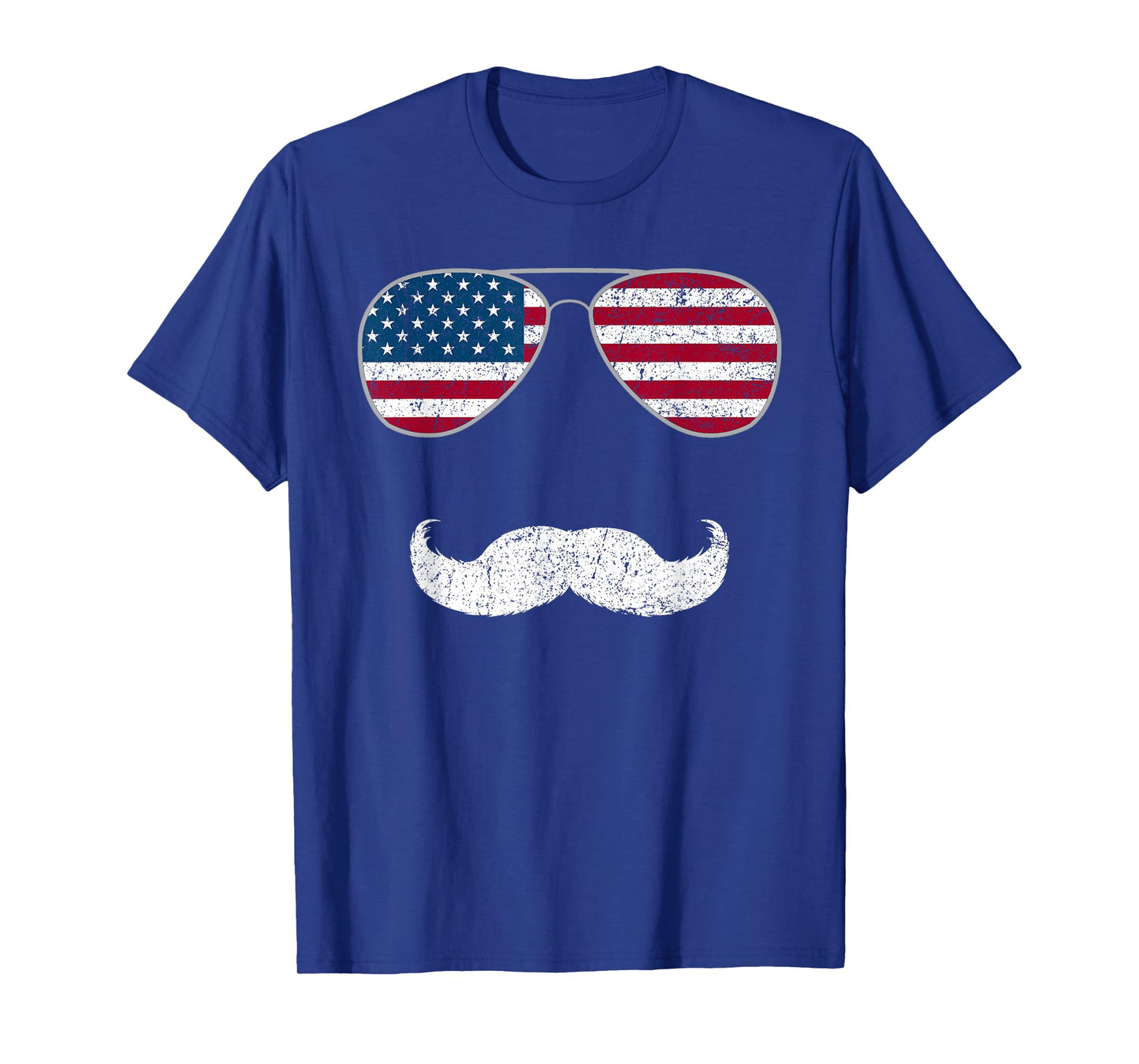 American Flag Sunglasses Mustache Novelty T-shirt T-Shirt