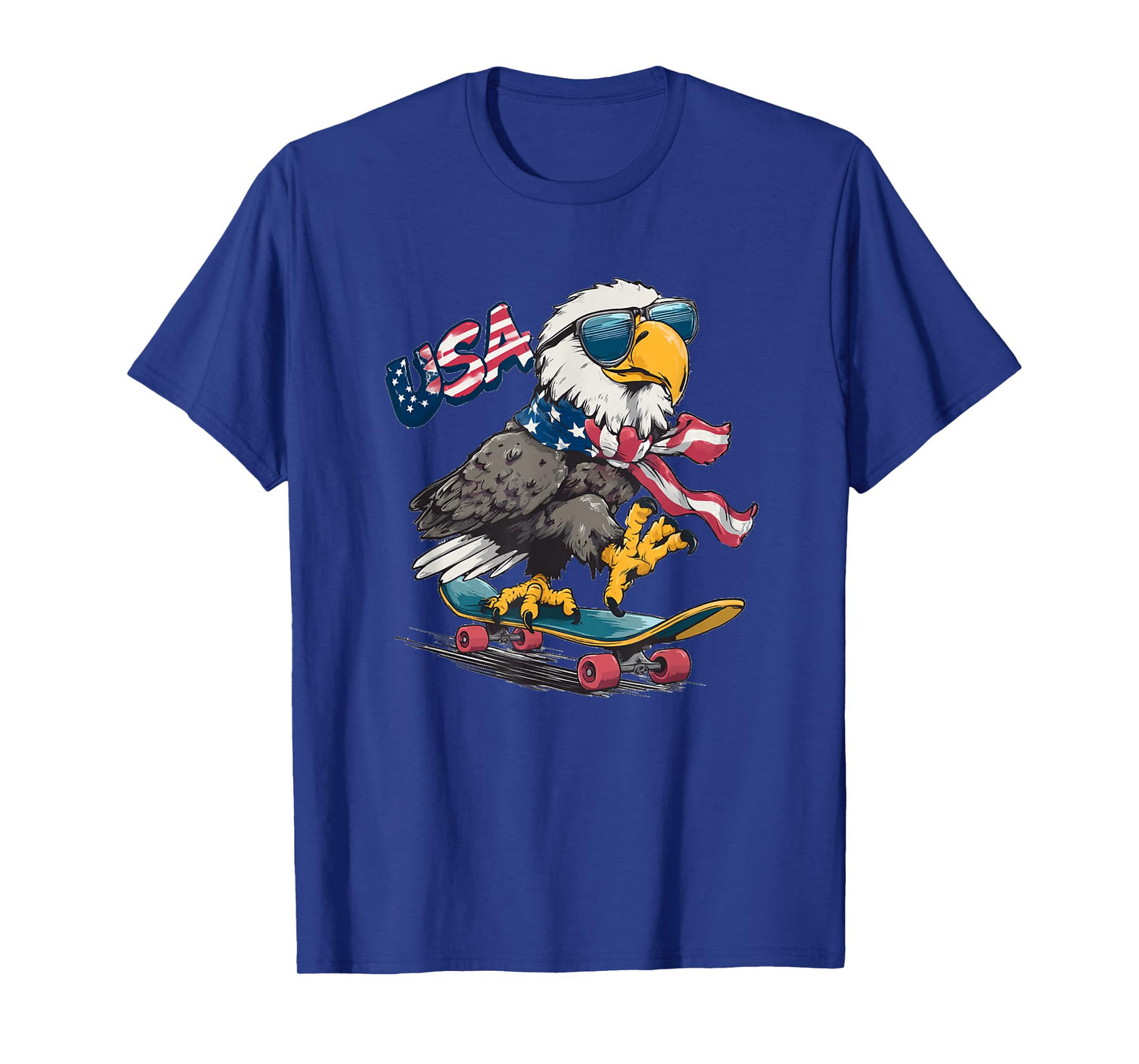 Patriotic Skateboard Costume with USA and Eagle T-Shirt