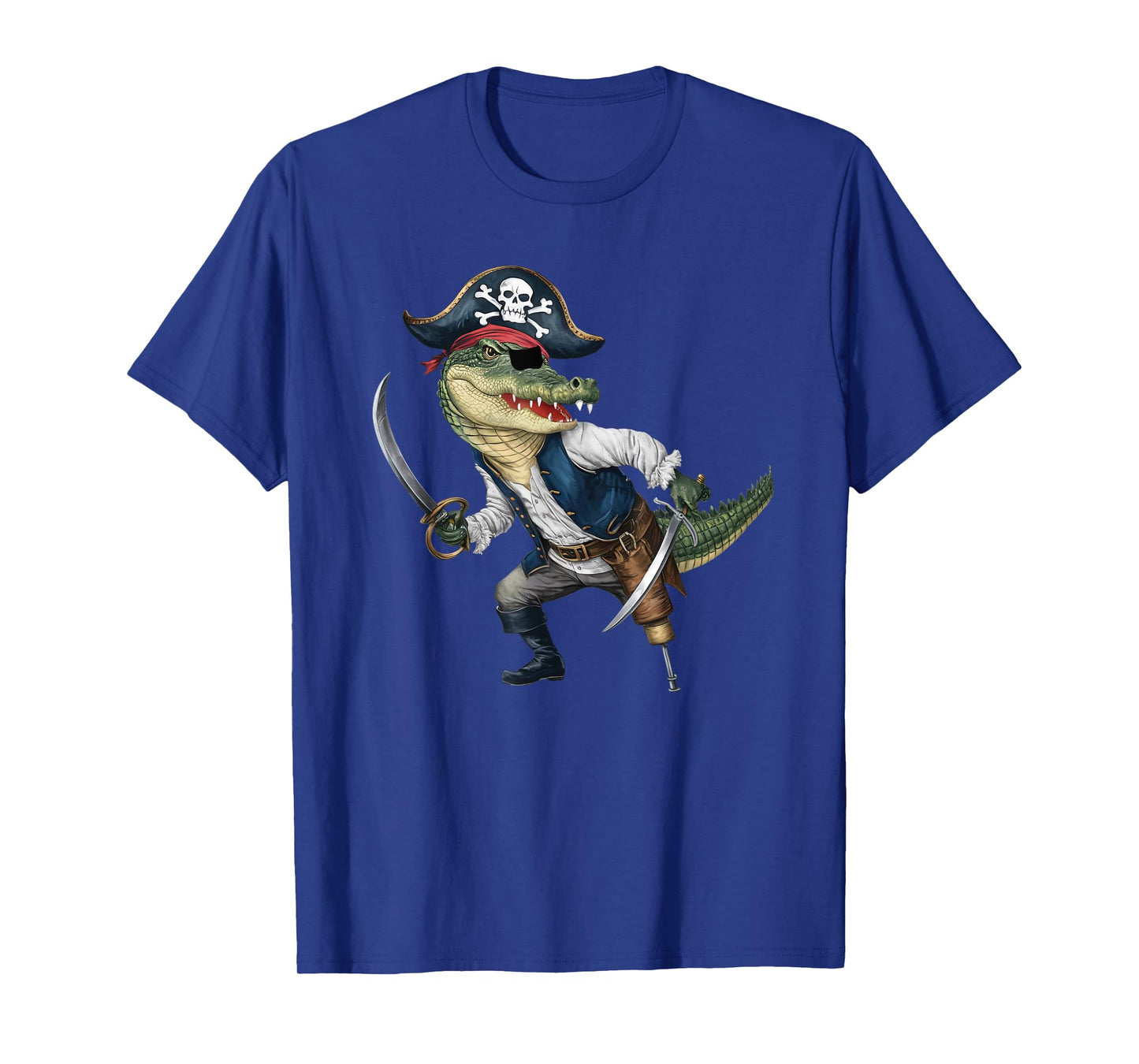 Alligator Pirate Halloween Mens Womens Kids Pirate Funny T-Shirt