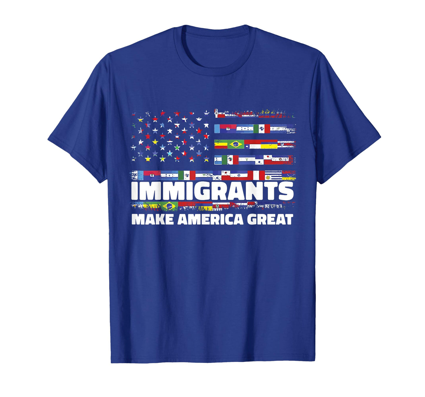 Immigrants Make America Great Immigrants Mexico USA Flag T-Shirt