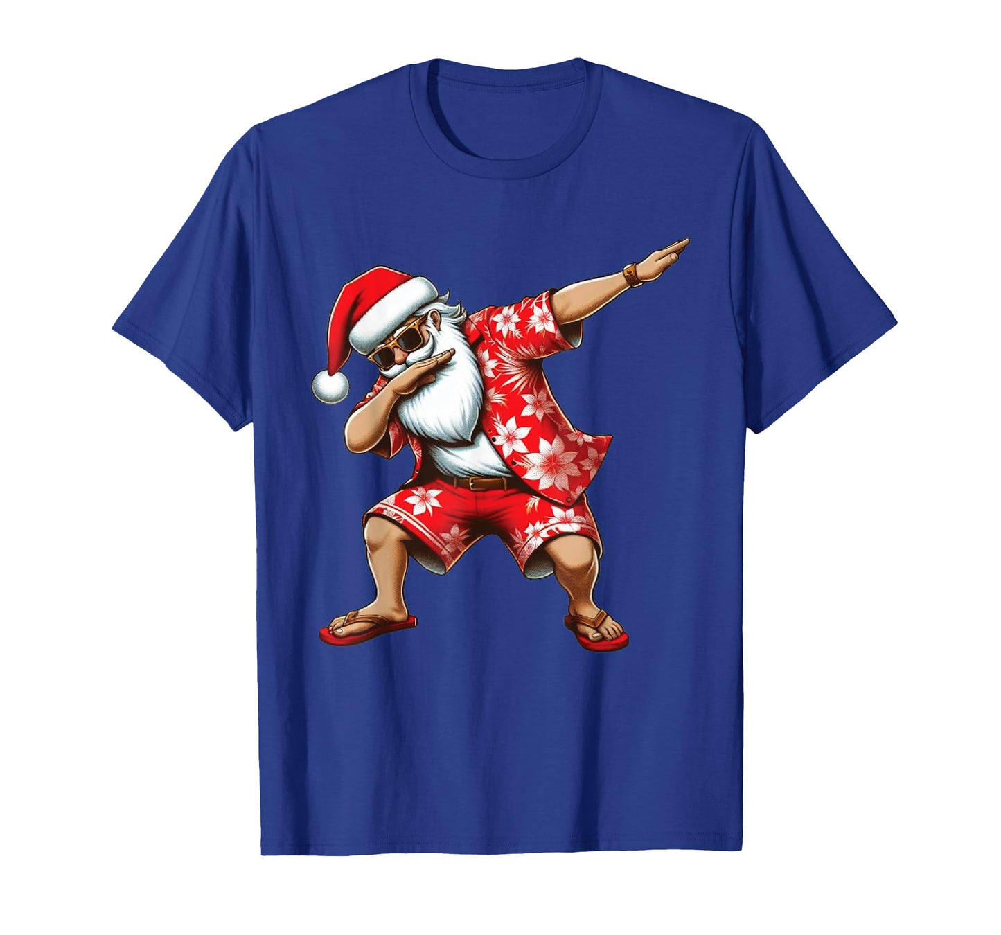 Dabbing Santa Christmas in July Boys Men Hawaiian Xmas Dab T-Shirt