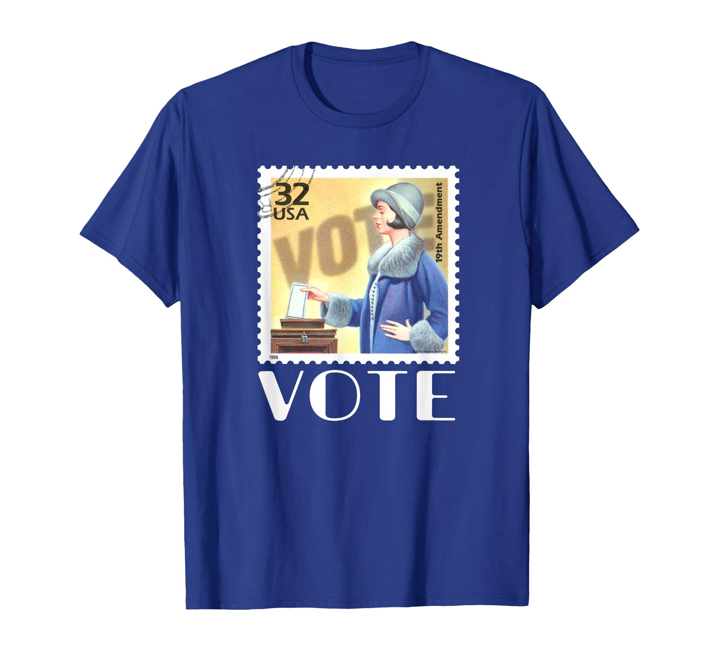 Retro 19th Amendment Stamp Women's Rights VOTE T-Shirt