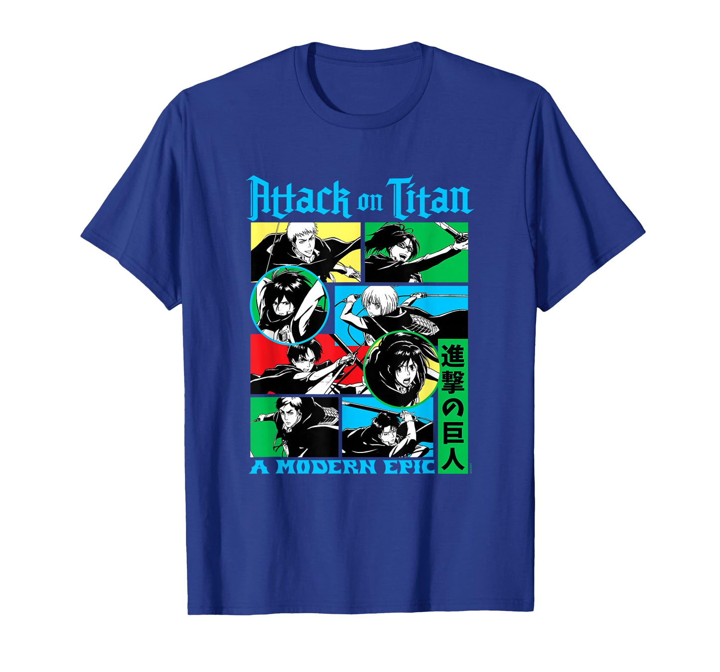Attack on Titan Character Frame Collage Colorful AOT Anime T-Shirt