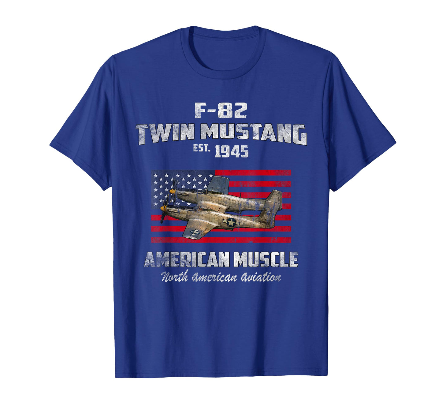 F-82 Twin Mustang Airplane American Muscle Vintage WW2 Pilot T-Shirt