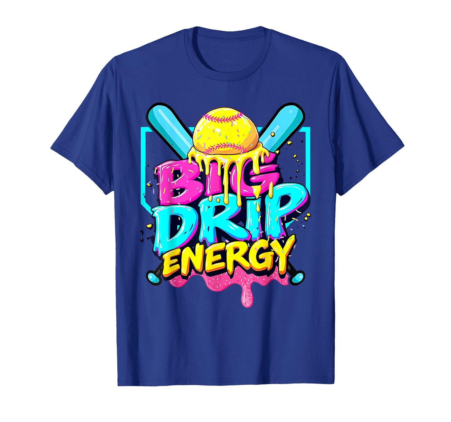 Softball Drip For Girls Ice Cream Drip Youth Girls Softball T-Shirt