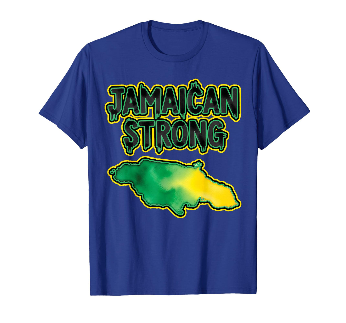 Jamaica Strong Shirt Watercolor Style Country Map Design T-Shirt