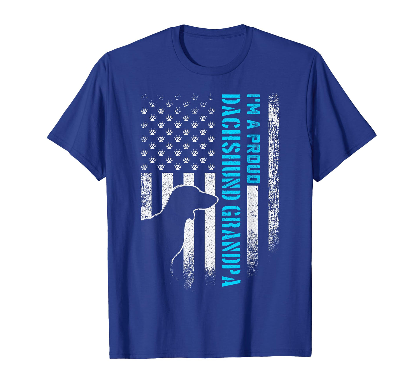 Vintage USA Flag I'm A Proud Dachshund Dog Grandpa Wiener T-Shirt