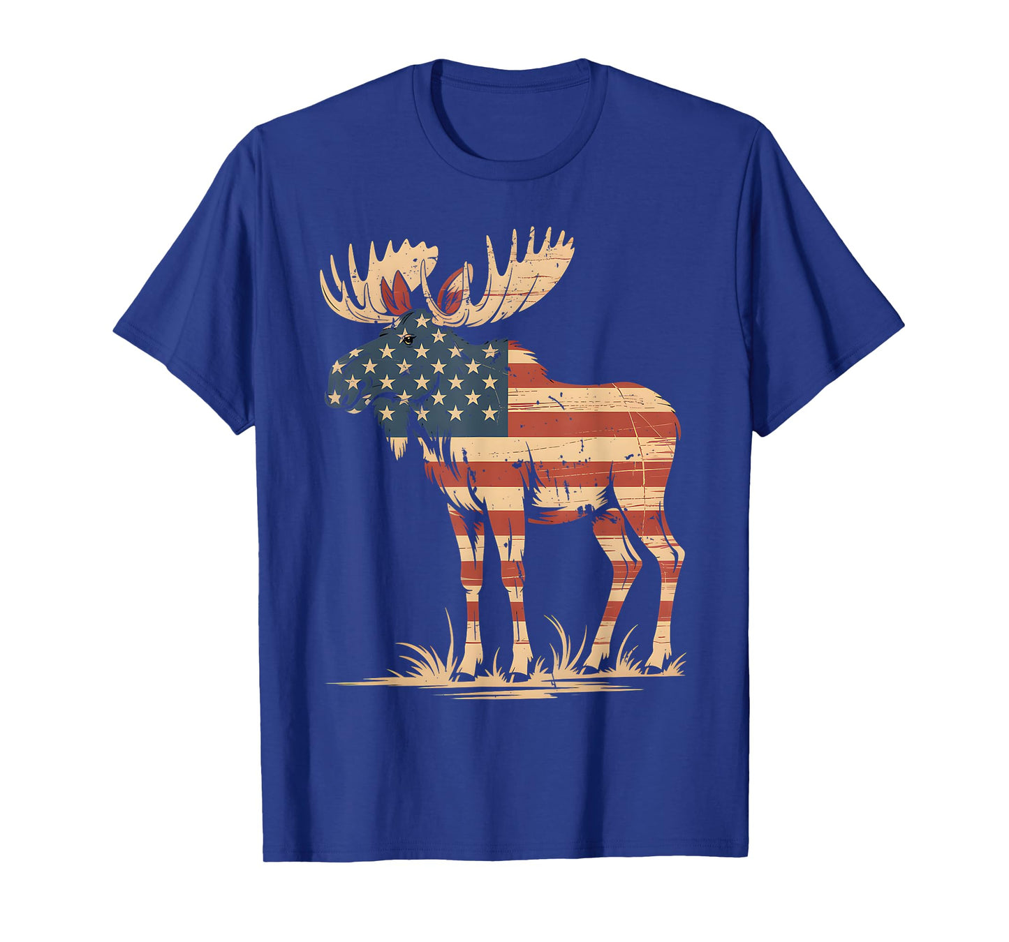 Moose American USA Flag Retro Vintage for Women Kids Men T-Shirt