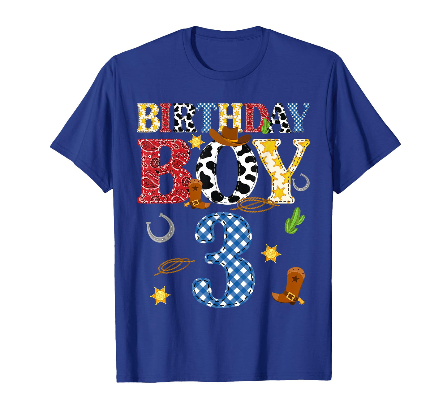 3 Years Old Western Rodeo Cowboy 3rd Birthday Boy Kid T-Shirt