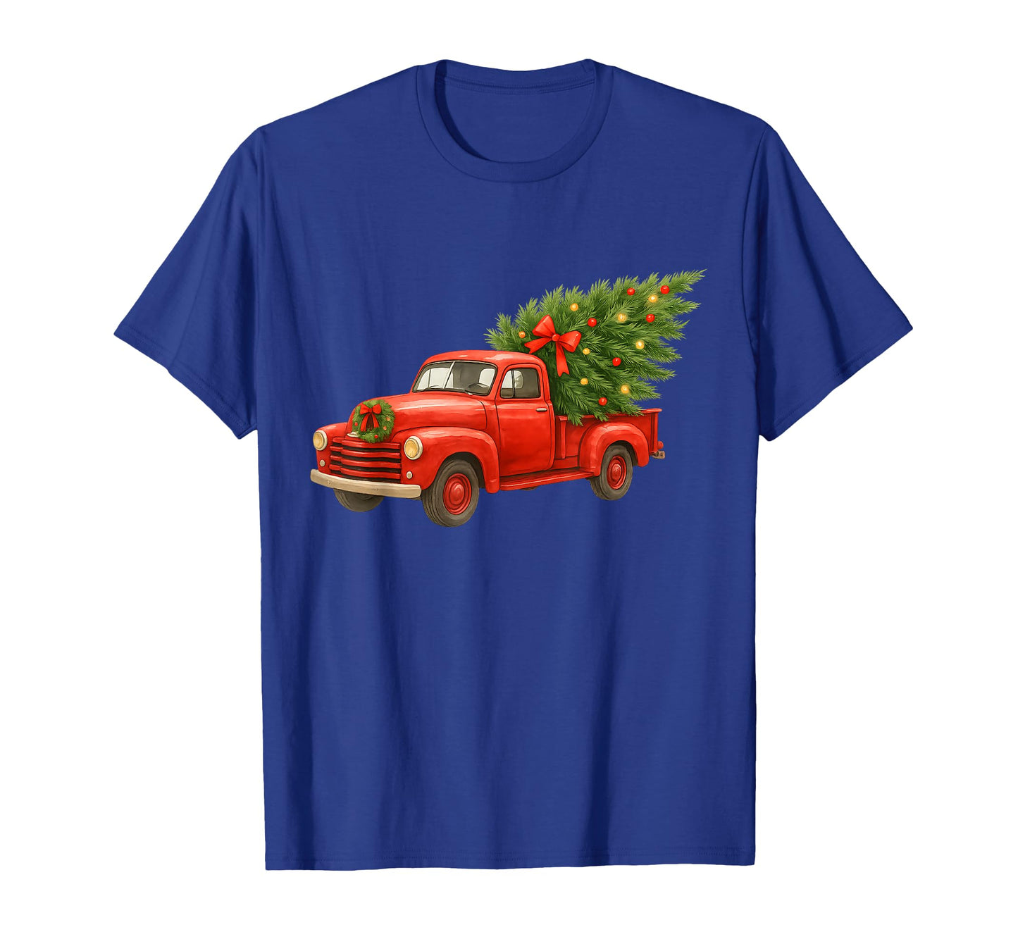 Vintage Red Truck Christmas Tree Winter Season T-Shirt