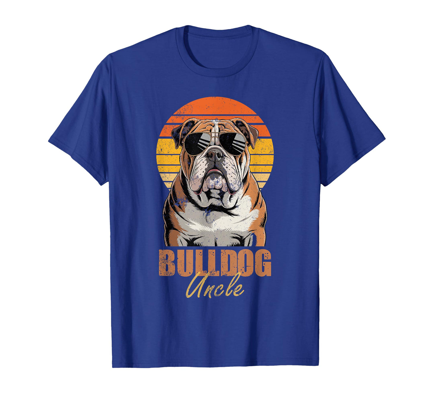 Cool Retro Bulldog Uncle Funny Vintage Dog Lovers T-Shirt