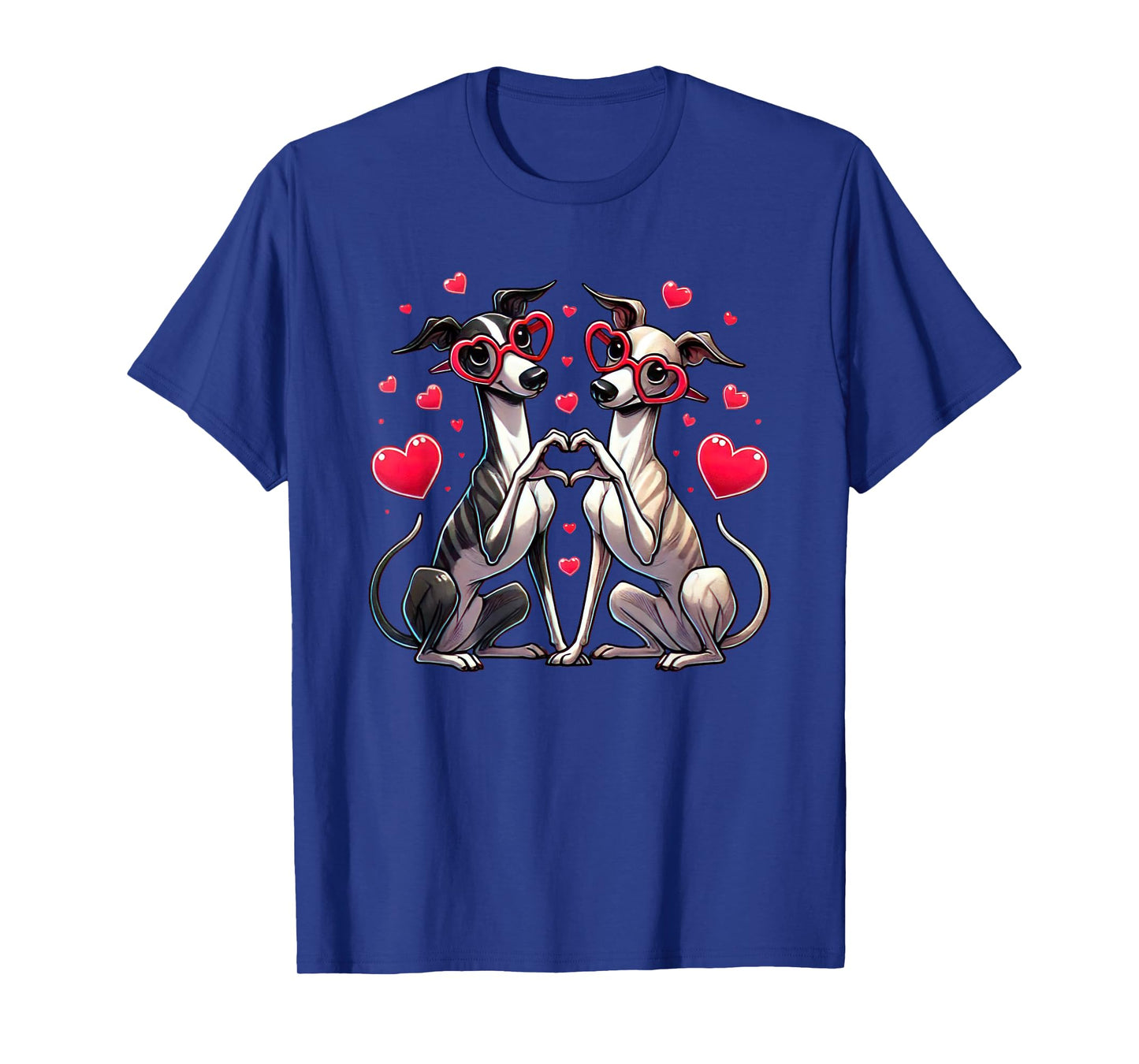 Heart Sign Hand Whippet Valentine Dog Womens Mens Kids T-Shirt