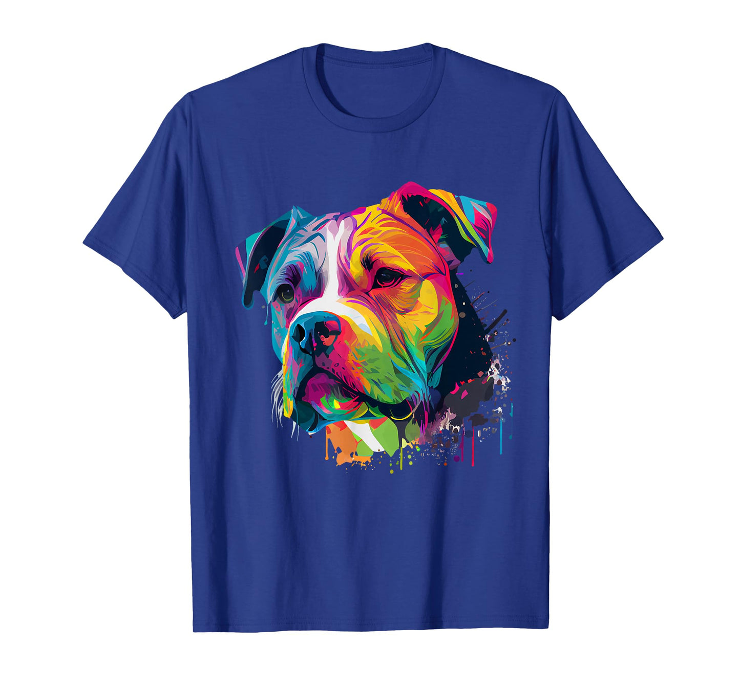 Colorful American Bulldog American Bully Men Women T-Shirt