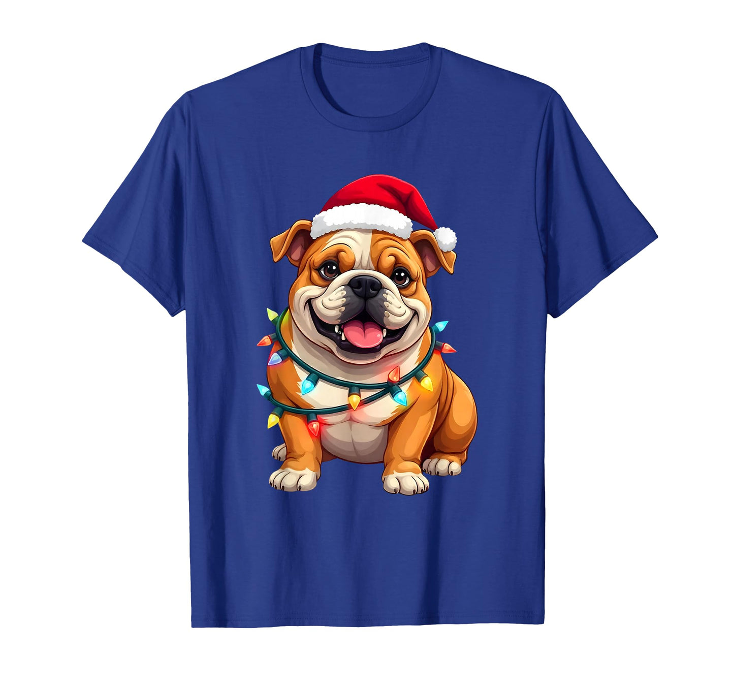 Cute English Bulldog Christmas Santa Pet Dog Lover T-Shirt