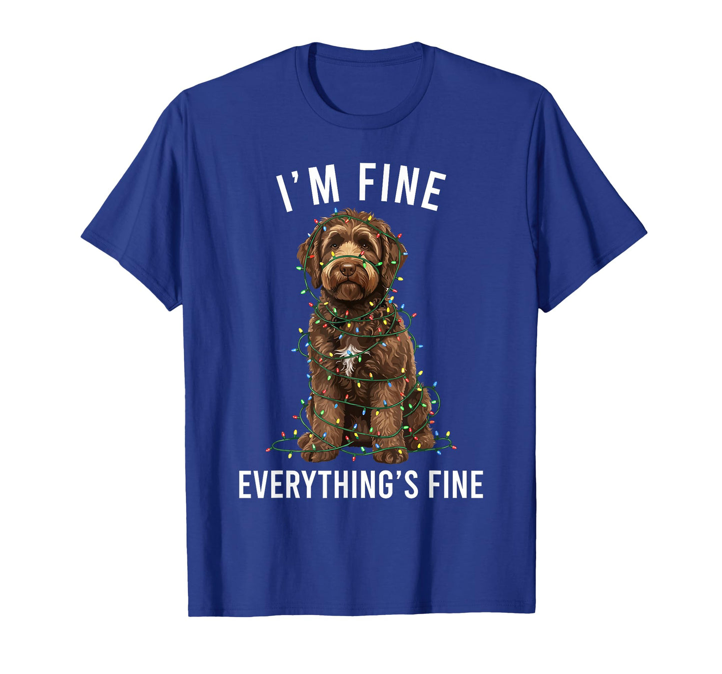 Labradoodle Christmas I'm Fine Everything is Fine Doodle Dog T-Shirt