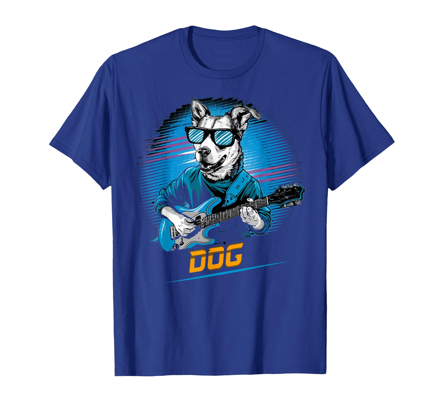 cute Dog Playing Bass Guitar tee Animal Playing Guitar music Men Women Kids T-Shirt