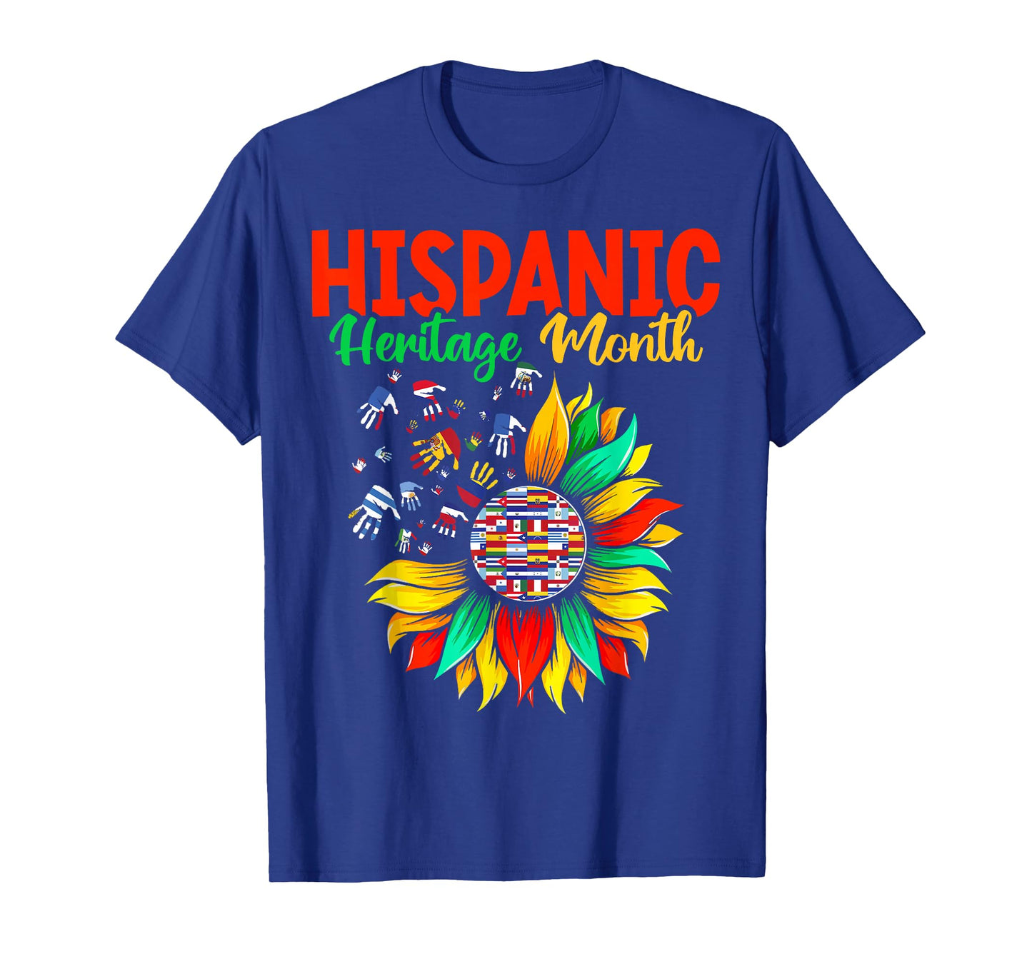 Hispanic Heritage Month Latino Countries Hands Heart Flags T-Shirt
