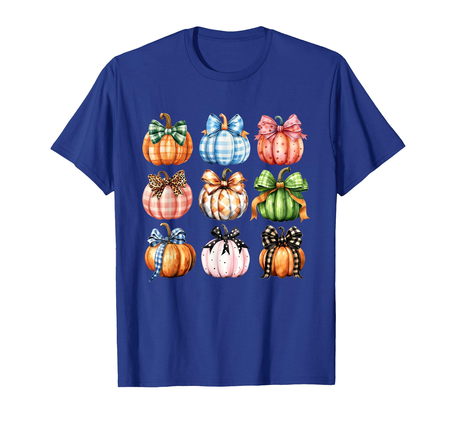 Funny Halloween Coquette Bow Pumpkin Autumn Thanksgiving T-Shirt