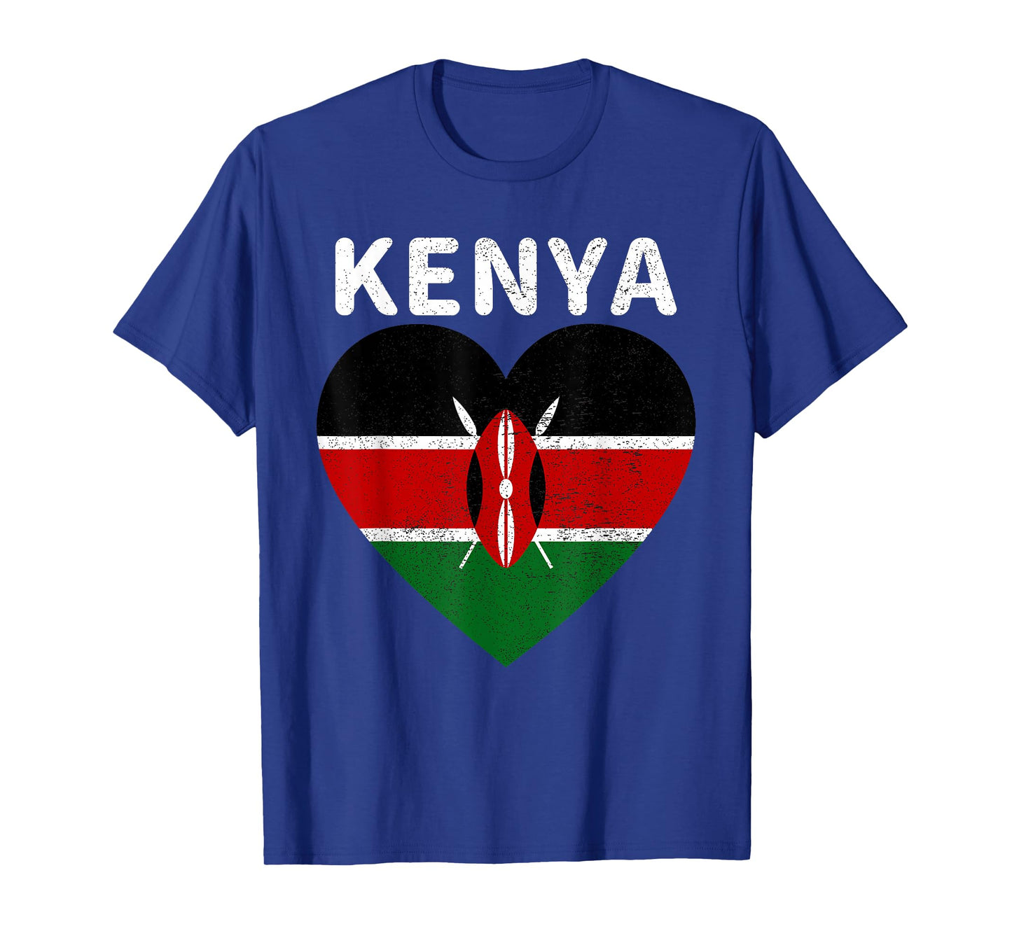 I Love Kenya Kenyan Africa Pride Flag Print Vintage Retro T-Shirt