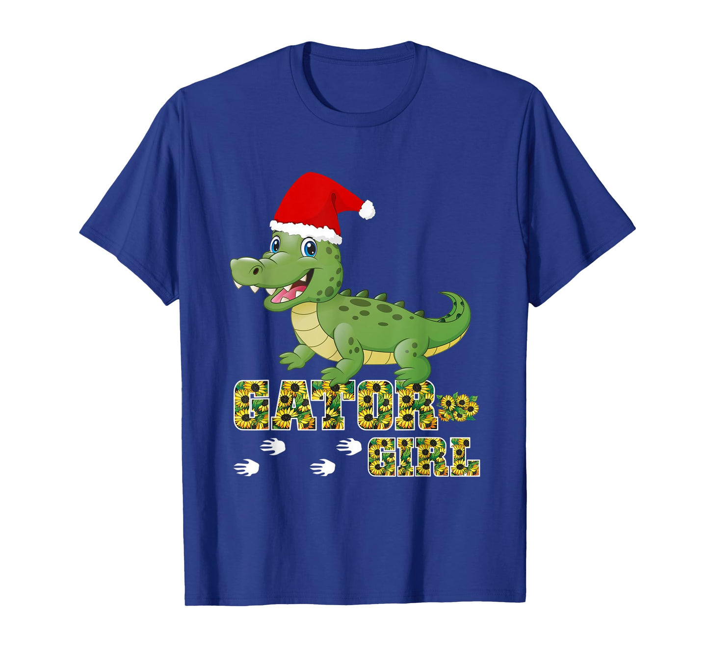 Christmas Gator Girl Santa Hat Florida Alligator Crocodile T-Shirt