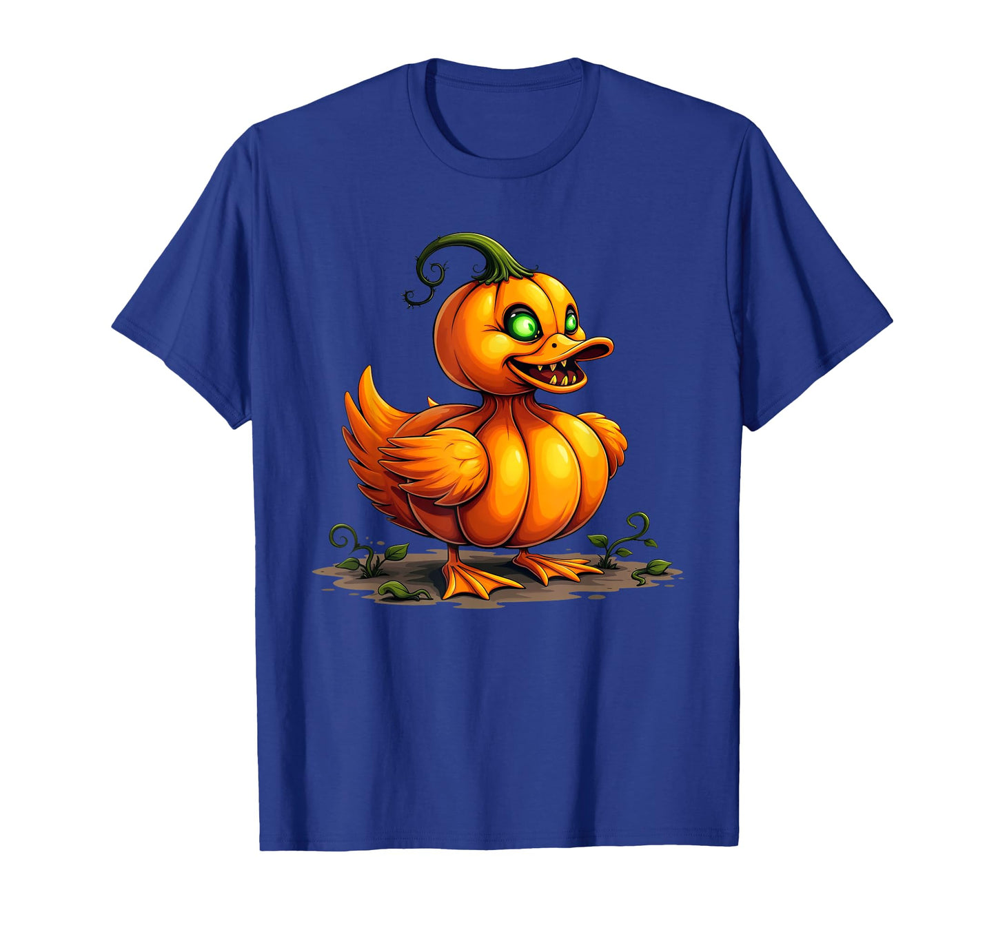 Scary Duck Pumpkin Funny Halloween Womens Mens Kids T-Shirt