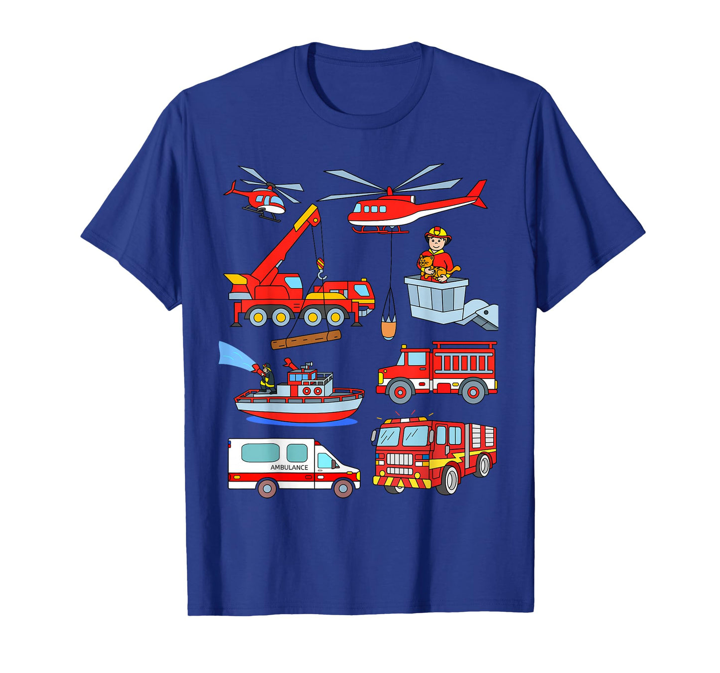 Firetruck Boys Men Firefighter Fireman Fire Engine Truck T-Shirt