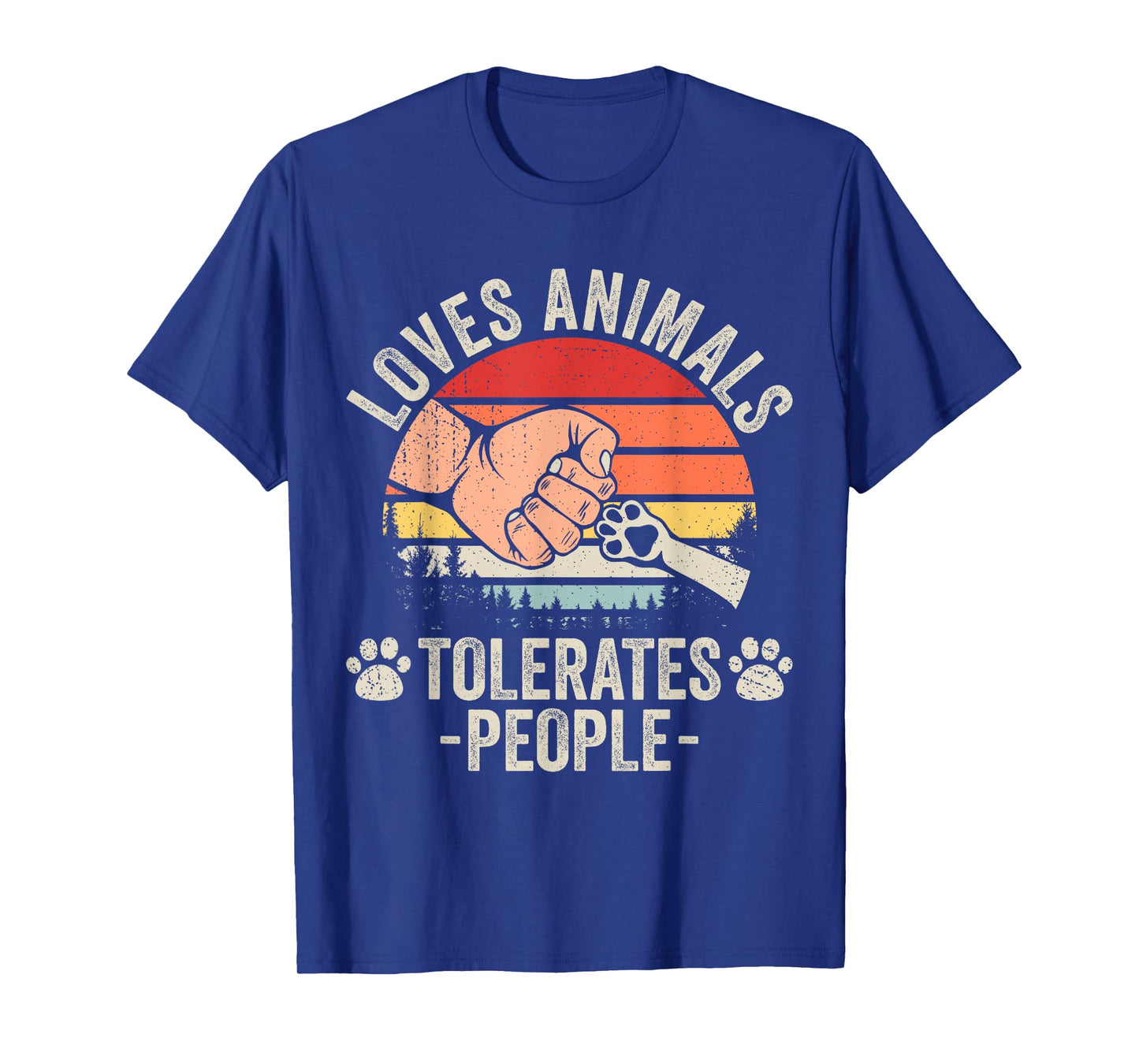 Loves Animals Tolerates People Animal Lover Funny Dog Mom Men Women Girls Kids T-Shirt