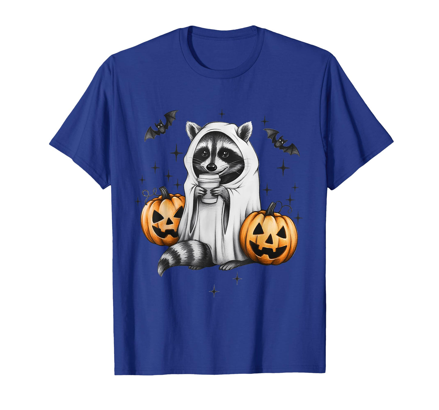 Cute Ghost Raccoon Pumpkin Halloween Raccoon T-Shirt