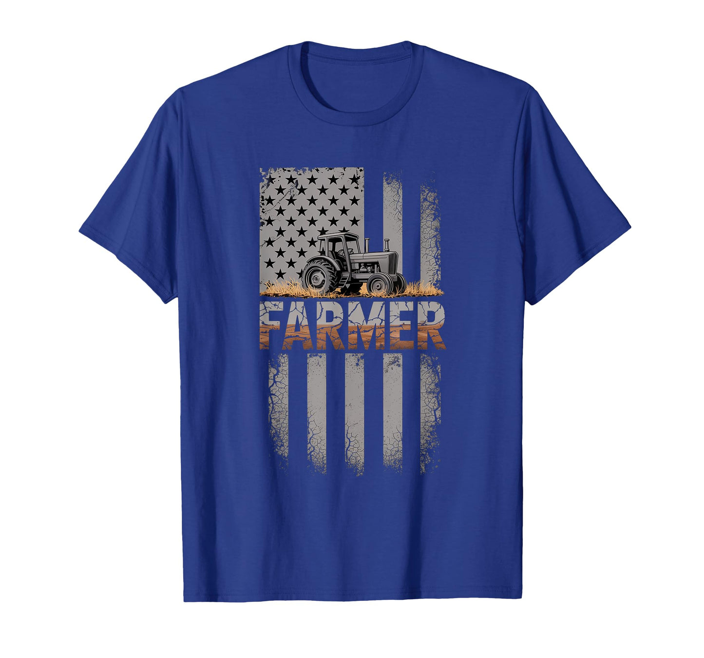 Farmer Flag Tractor Vintage American Rural Pride T-Shirt