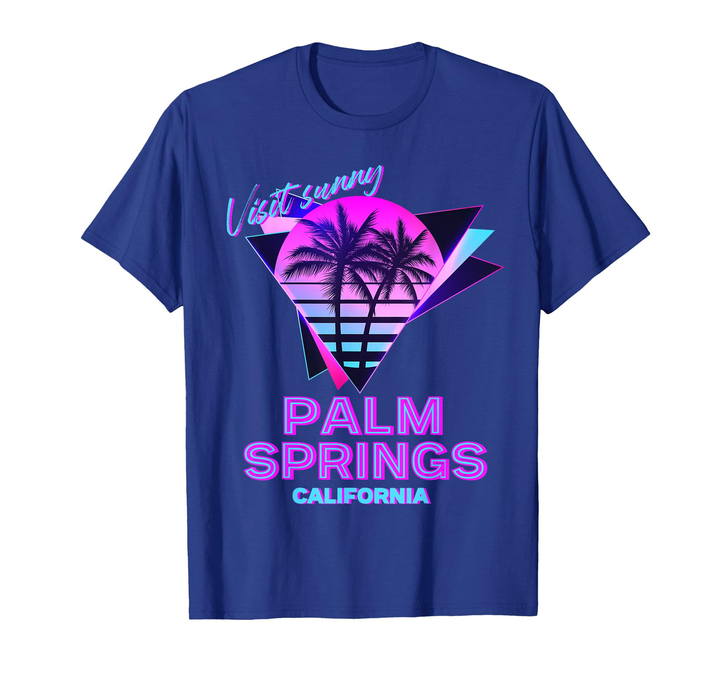 Palm Springs California 80s Retro Palm Tree Aesthetic Vibe T-Shirt