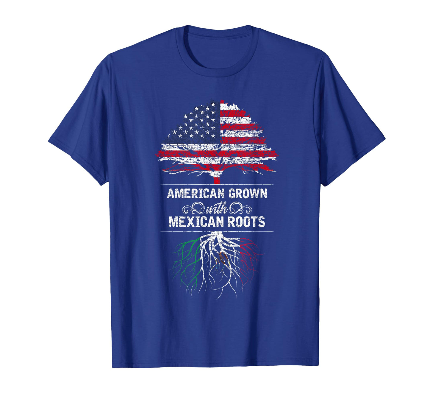 Mexico T-Shirt - USA Flag Mexican Roots American Grown T-Shirt