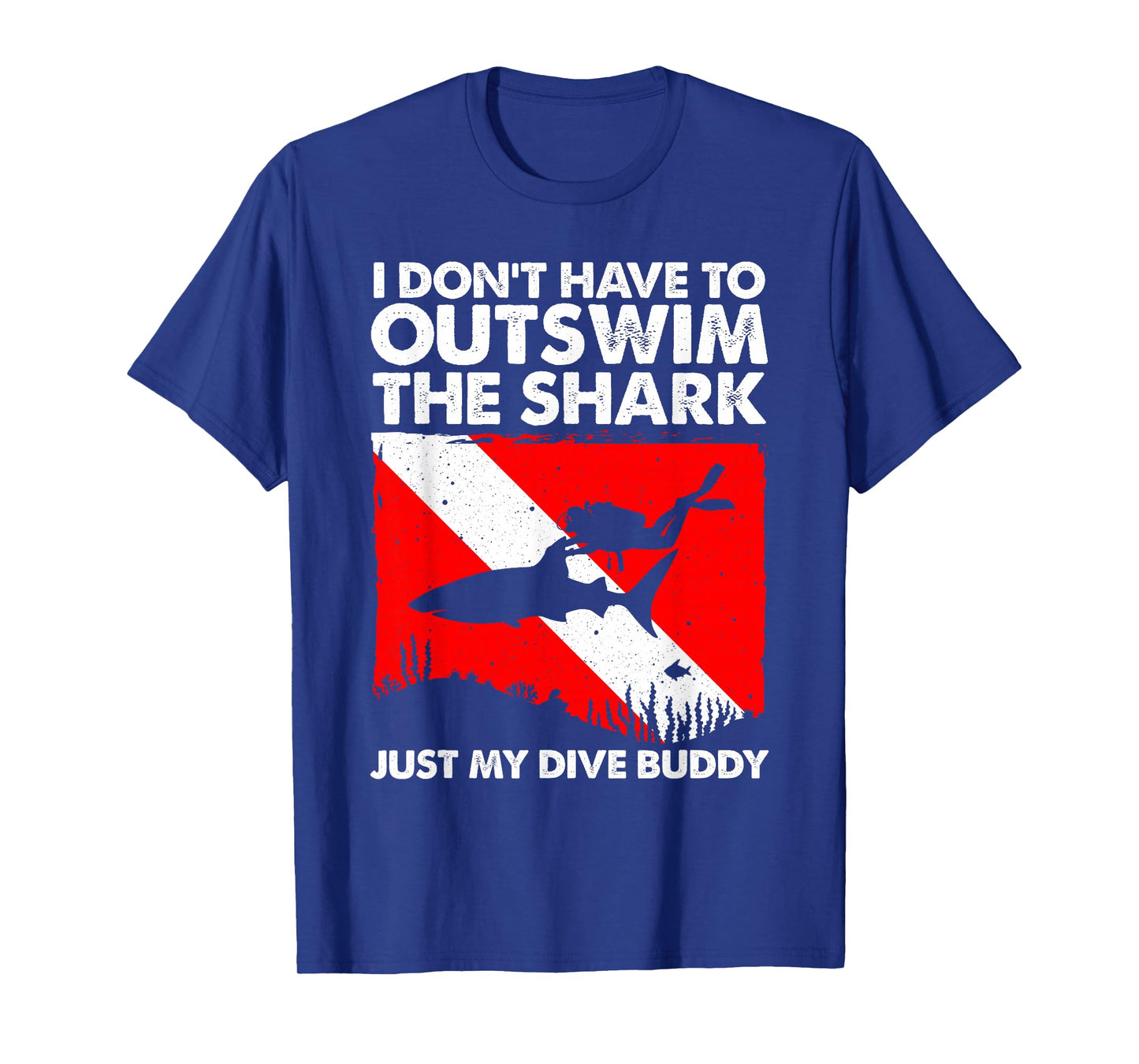 Funny Scuba Diving Design for Men Women Shark Diving Buddy T-Shirt