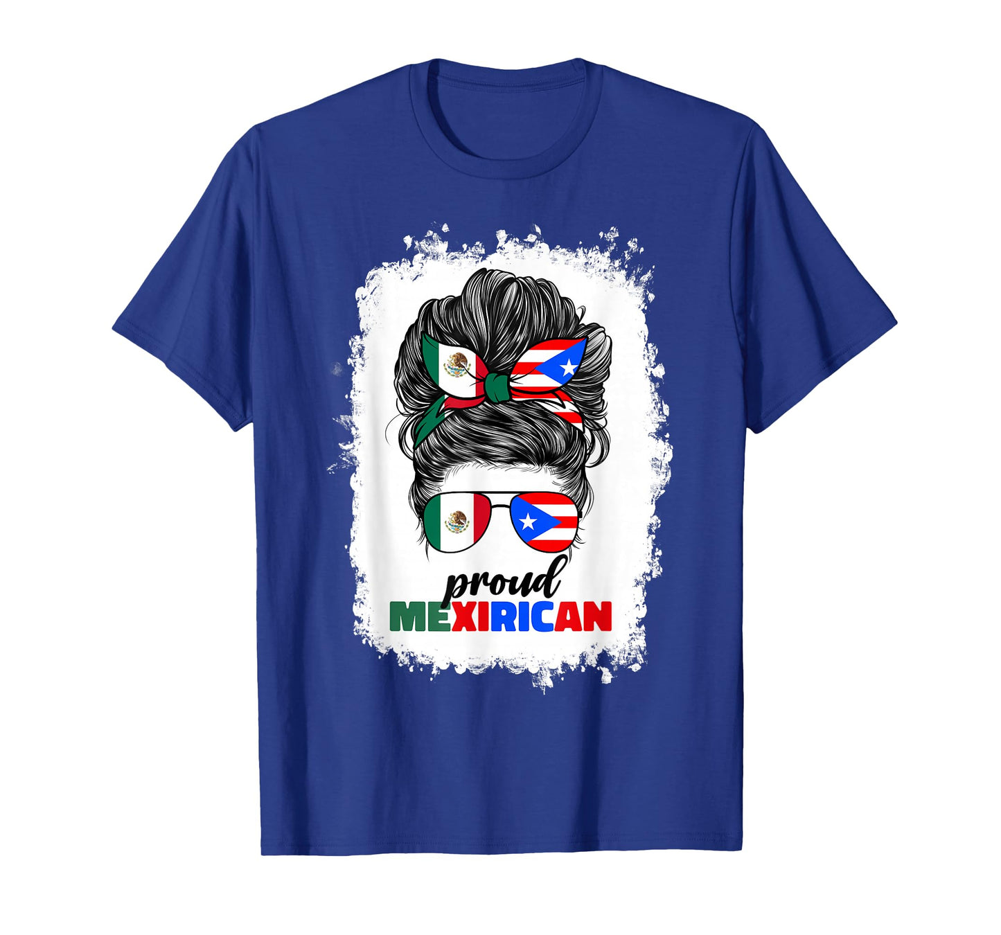 Half Mexican And Puerto Rican Rico Flag Mexirican Girl Women T-Shirt